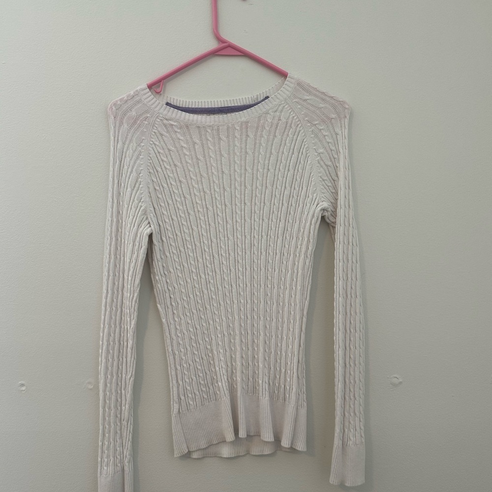 Women's Cream Cable Knit Sweater